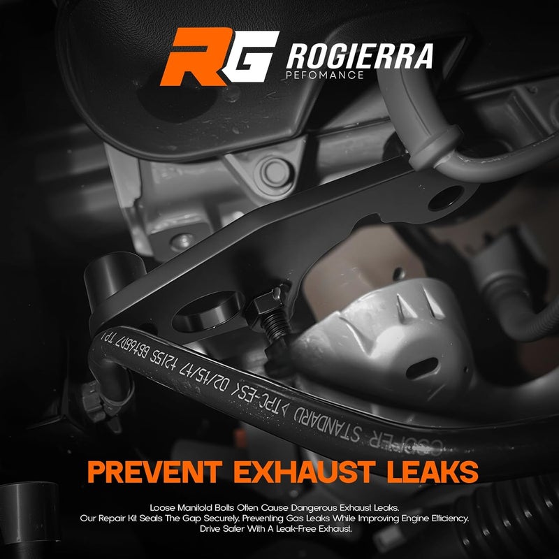 Rogierra Driver Front/Passenger Rear Exhaust Manifold Bolt Repair Kit for 1999-2024 GM Trucks/SUVs - Compatible with 4.8L 5.3L 6.0L 6.2L V8 Engines (Silverado Sierra Tahoe Suburban Yukon Escalade - Image 2